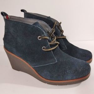 Sperry Harlow Lace Up Ankle Boots Wedge Booties